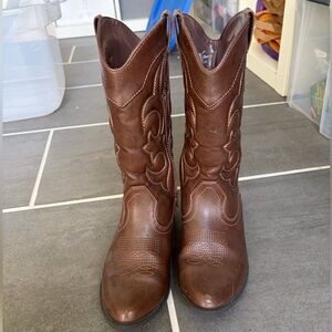 Brown Western-Style Girls Cowboy Boots